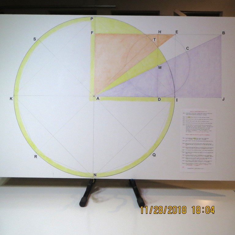 Harry Lear Geometric Construction Proof 7 of the value of Pi